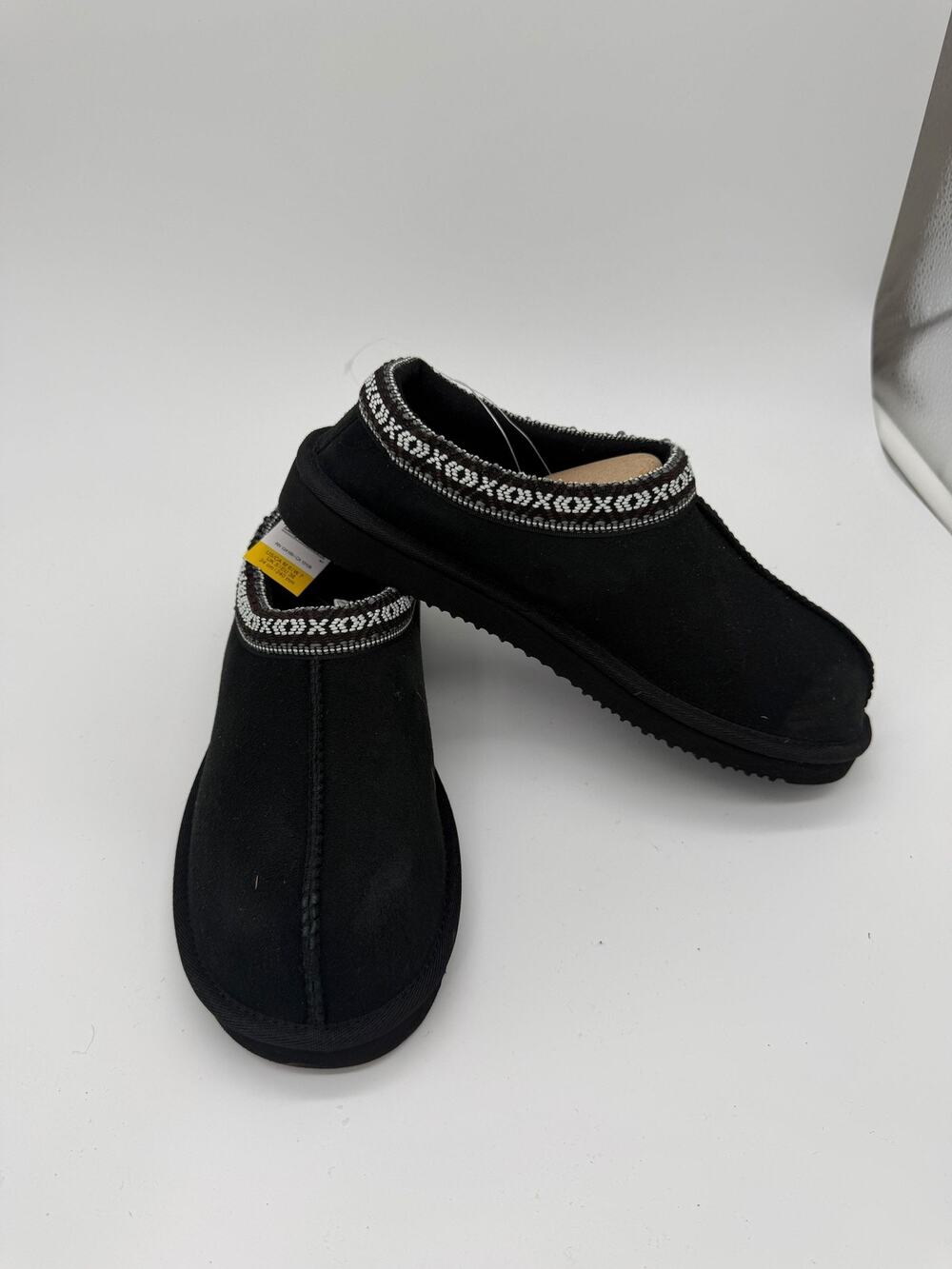 Kirkland Signature Slippers Shoes Mens Size 6 Black Suede Shearling Slip On NEW